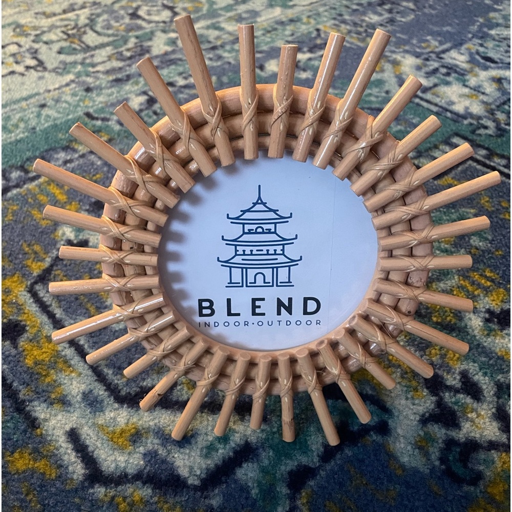 Rattan Sunburst Round Picture Frame